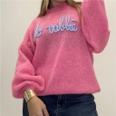 maglione con scritta ricamata no vabbe